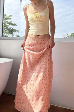 Sapphira Floral Maxi Skirt - Y2K Summer, 90s Grunge, Retro Style, Pastel Goth, Y2K