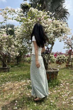 Sapphira Floral Maxi Skirt - Y2K Summer, 90s Grunge, Retro Style, Pastel Goth, Y2K