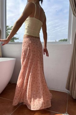 Sapphira Floral Maxi Skirt - Y2K Summer, 90s Grunge, Retro Style, Pastel Goth, Y2K