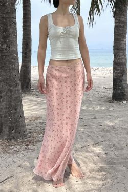Sapphira Floral Maxi Skirt - Y2K Summer, 90s Grunge, Retro Style, Pastel Goth, Y2K