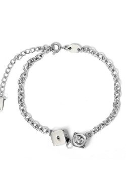 SAZ Double Dice Bracelet - Y2K Grunge, 90s Retro, Pastel Goth, Y2K Party & Club Outfits