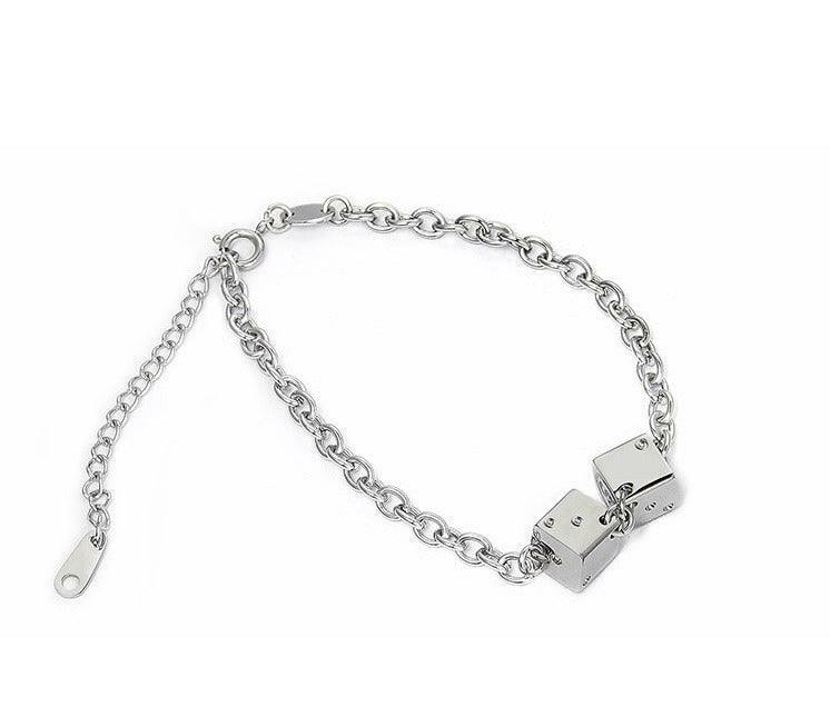 SAZ Double Dice Bracelet - Y2K Grunge, 90s Retro, Pastel Goth, Y2K Party & Club Outfits