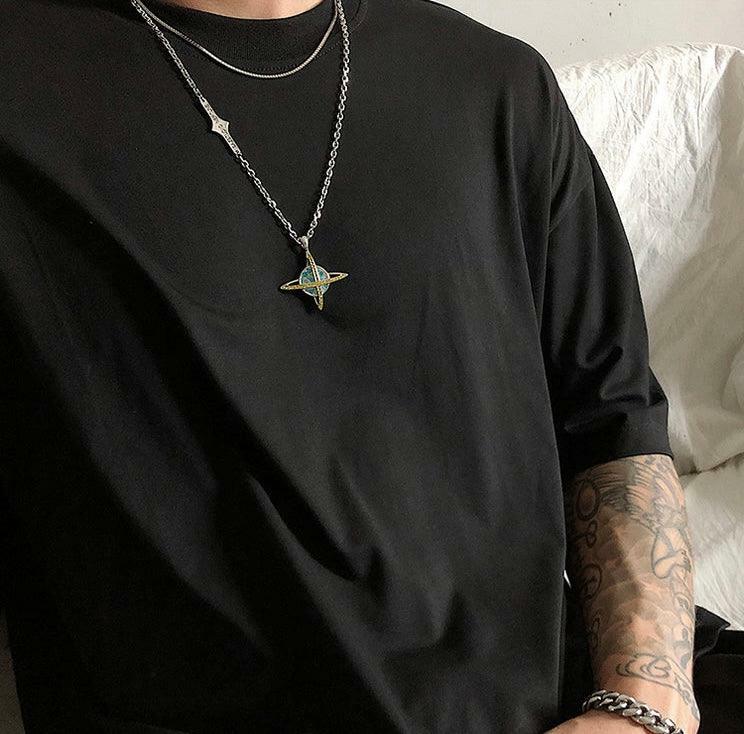 SAZ Poseidon of Neptune Necklace - Y2K Summer, 90s Grunge, Retro Style, Y2K Party, Gothic Y2