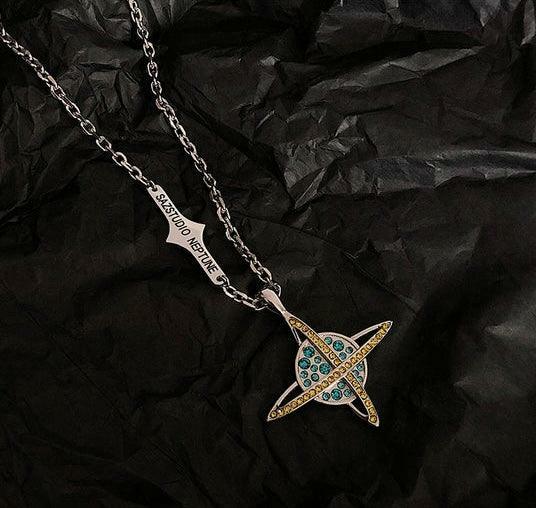 SAZ Poseidon of Neptune Necklace - Y2K Summer, 90s Grunge, Retro Style, Y2K Party, Gothic Y2