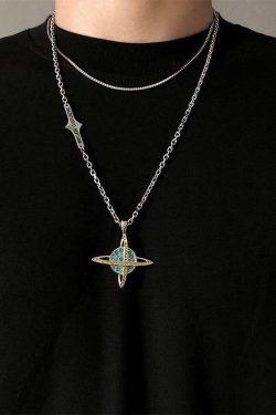 SAZ Poseidon of Neptune Necklace - Y2K Summer, 90s Grunge, Retro Style, Y2K Party, Gothic Y2
