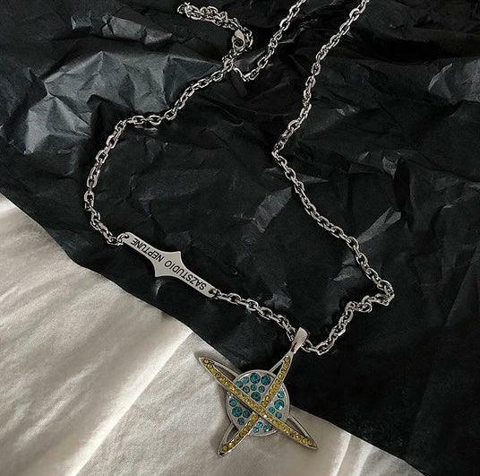 SAZ Poseidon of Neptune Necklace - Y2K Summer, 90s Grunge, Retro Style, Y2K Party, Gothic Y2