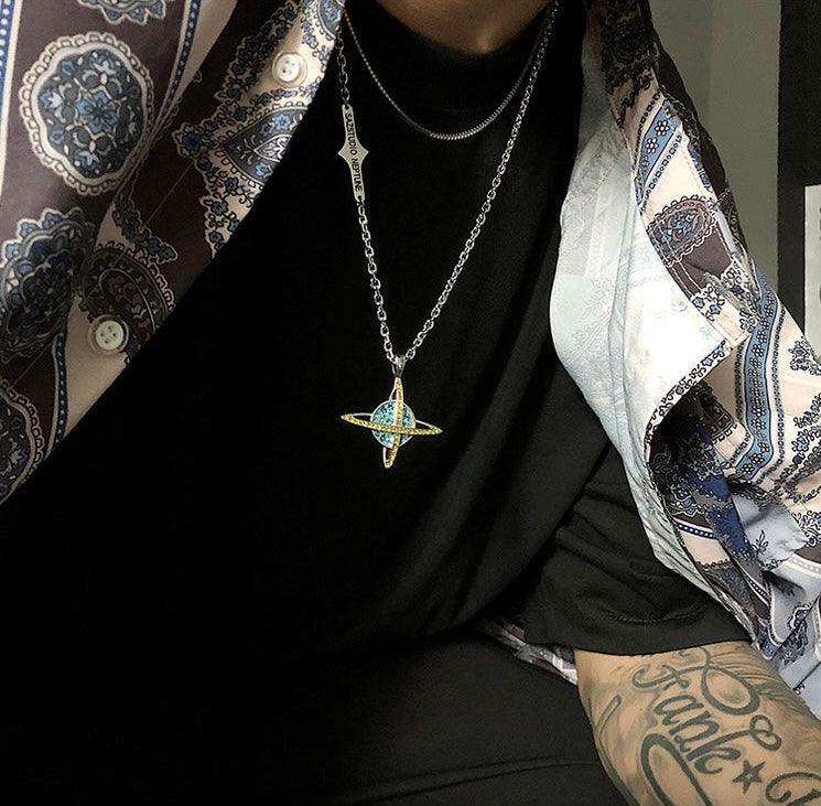 SAZ Poseidon of Neptune Necklace - Y2K Summer, 90s Grunge, Retro Style, Y2K Party, Gothic Y2