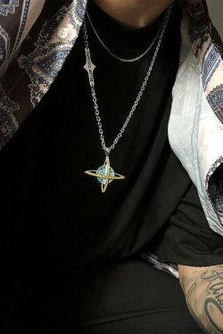 SAZ Poseidon of Neptune Necklace - Y2K Summer, 90s Grunge, Retro Style, Y2K Party, Gothic Y2