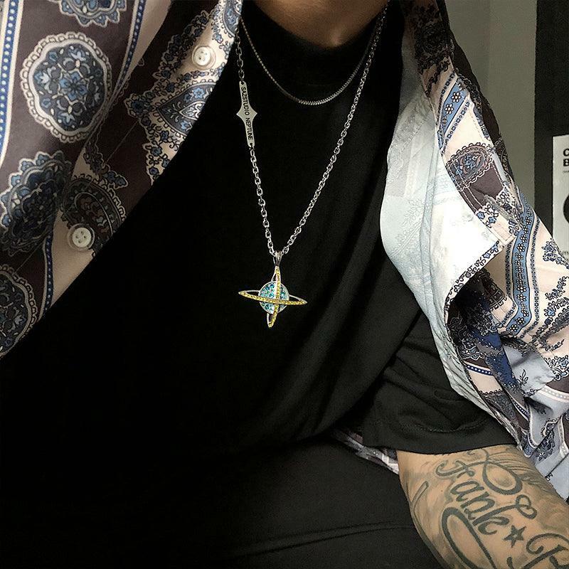 SAZ Poseidon of Neptune Necklace - Y2K Summer, 90s Grunge, Retro Style, Y2K Party, Gothic Y2