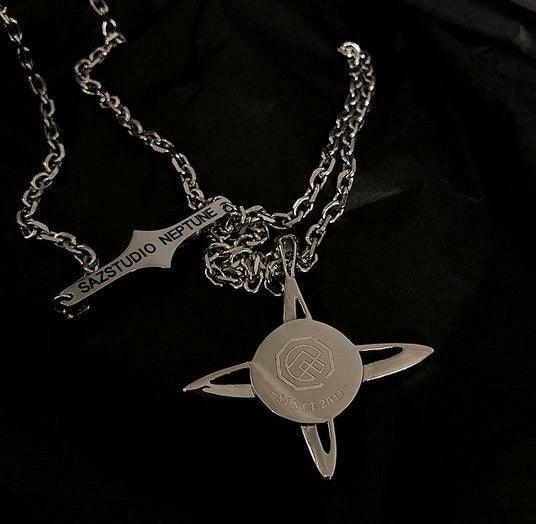 SAZ Poseidon of Neptune Necklace - Y2K Summer, 90s Grunge, Retro Style, Y2K Party, Gothic Y2