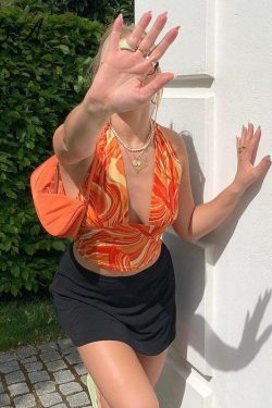 Scarlett Bohemian Crop Top - Y2K Summer Grunge, 90s Retro, Pastel Goth, Y2K Party Outfit
