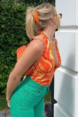 Scarlett Bohemian Crop Top - Y2K Summer Grunge, 90s Retro, Pastel Goth, Y2K Party Outfit