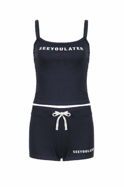 See You Later Print Short Set - Y2K Summer Grunge Outfit, 90s Fashion, Retro Style