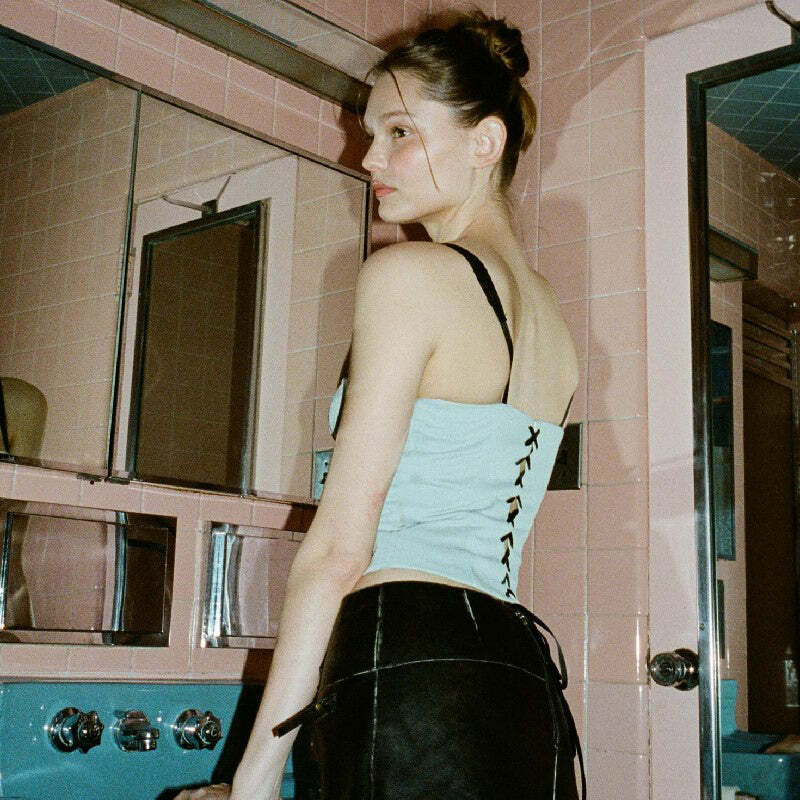 Selina Strappy Top - Y2K Summer, 90s Grunge, Retro, Pastel Goth, Y2K Party & Club Out