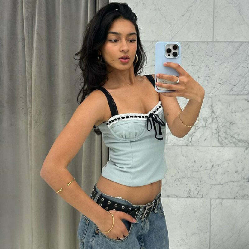 Selina Strappy Top - Y2K Summer, 90s Grunge, Retro, Pastel Goth, Y2K Party & Club Out