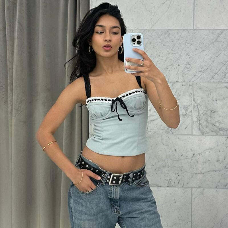 Selina Strappy Top - Y2K Summer, 90s Grunge, Retro, Pastel Goth, Y2K Party & Club Out
