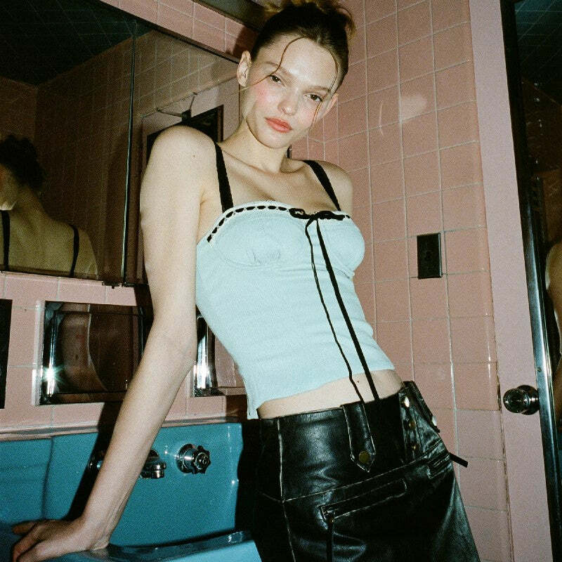 Selina Strappy Top - Y2K Summer, 90s Grunge, Retro, Pastel Goth, Y2K Party & Club Out