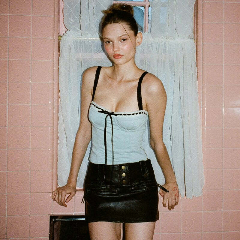Selina Strappy Top - Y2K Summer, 90s Grunge, Retro, Pastel Goth, Y2K Party & Club Out