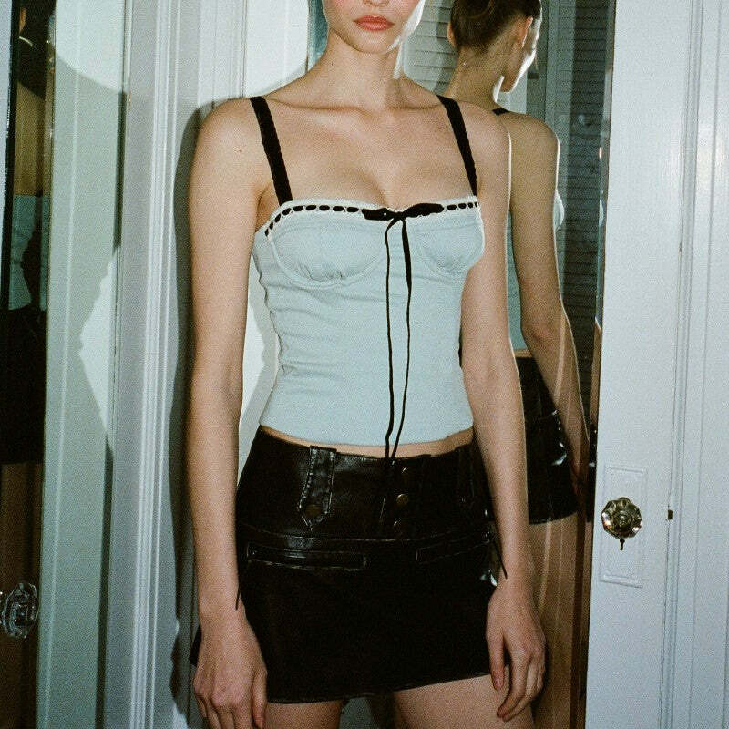 Selina Strappy Top - Y2K Summer, 90s Grunge, Retro, Pastel Goth, Y2K Party & Club Out