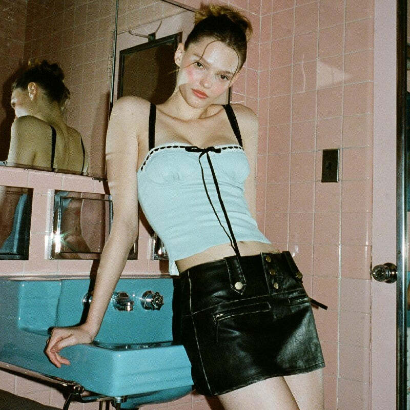 Selina Strappy Top - Y2K Summer, 90s Grunge, Retro, Pastel Goth, Y2K Party & Club Out
