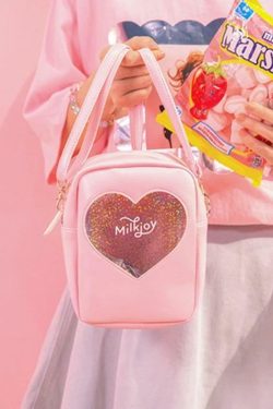 Semi-Transparent Hearty Shoulder Bags - Y2K Summer, 90s Grunge, Retro, Pastel Goth, Y2K Popstar