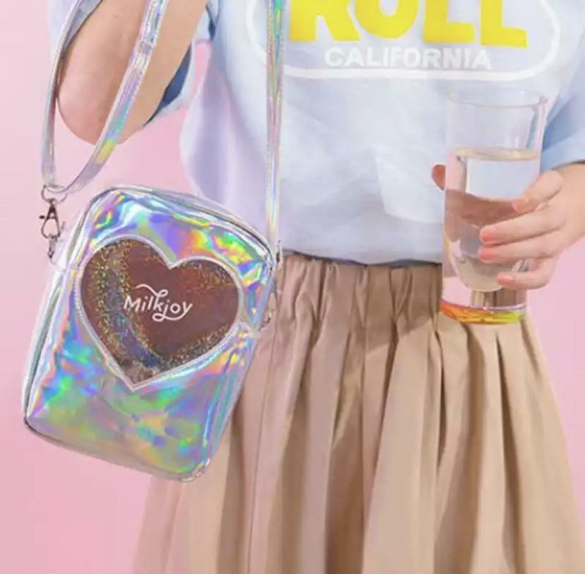Semi-Transparent Hearty Shoulder Bags - Y2K Summer, 90s Grunge, Retro, Pastel Goth, Y2K Popstar
