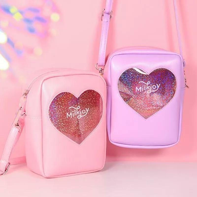 Semi-Transparent Hearty Shoulder Bags - Y2K Summer, 90s Grunge, Retro, Pastel Goth, Y2K Popstar