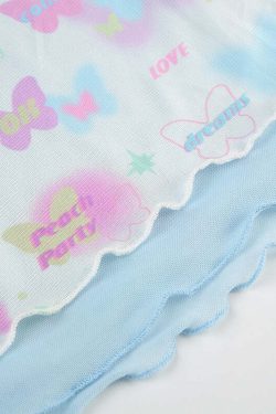 Seren Butterfly Print Tank Top - Y2K Summer, 90s Grunge, Retro Style, Y2K Party & Club Outfits