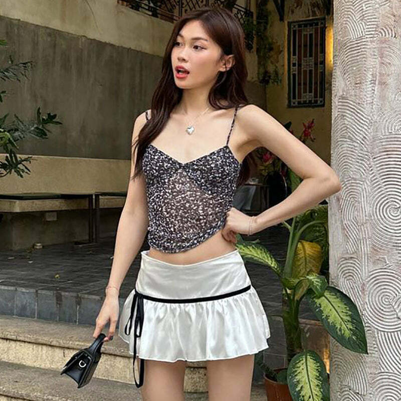 Sevyn Mesh Tank Top - Y2K Summer Grunge, 90s Retro, Pastel Goth, Y2K Party & Club Out