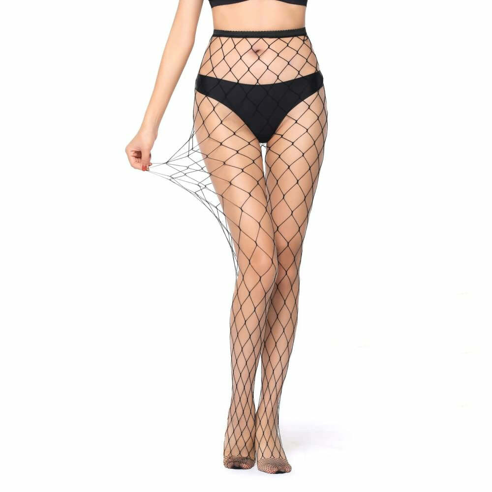 Sexy Black Fishnet Stockings (4 Pieces) - Y2K Grunge, 90s Retro, Gothic, Club & Party Outfits