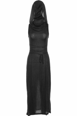 Sexy Gothic Witch Cut Out Back Slit Dress - Y2K Grunge, 90s Fashion, Retro Summer Outfit