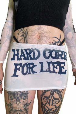 Sexy White Goth Low Rise Mini Skirt - Y2K Summer, 90s Grunge, Retro Party Outfit