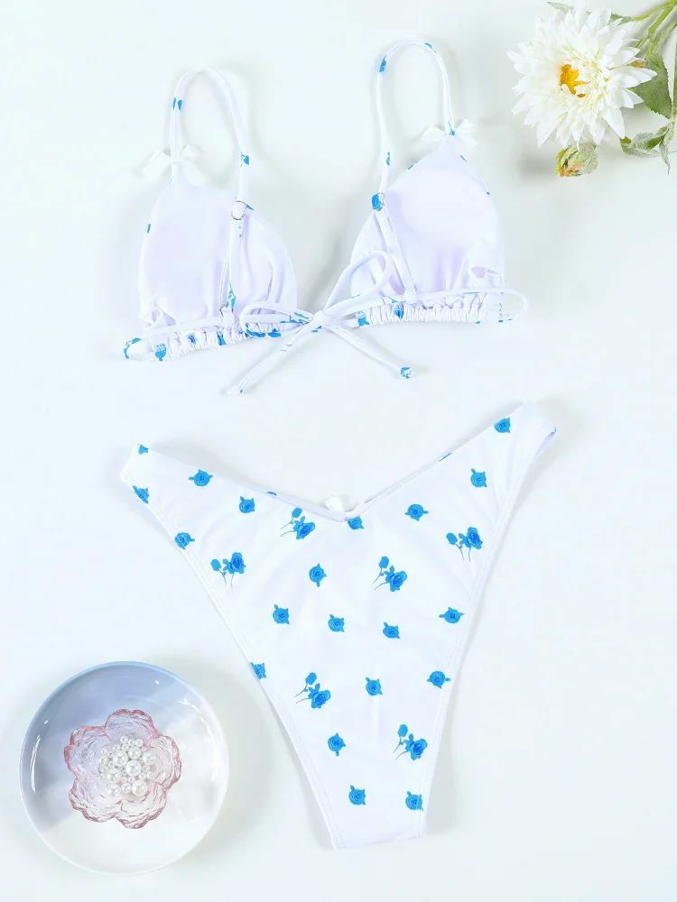 Shaina Triangle Bikini Set - Y2K Summer, 90s Grunge, Retro Beach, Pastel Goth, Y2K Party Outfit
