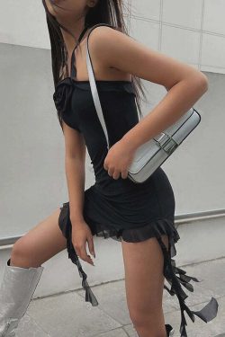 Sheena Irregular Mini Dress - Y2K Summer Grunge, 90s Retro, Pastel Goth, Party & Club Outfits