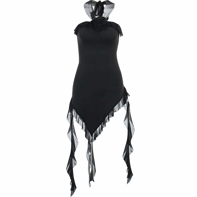 Sheena Irregular Mini Dress - Y2K Summer Grunge, 90s Retro, Pastel Goth, Party & Club Outfits