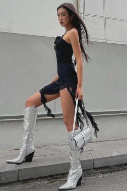 Sheena Irregular Mini Dress - Y2K Summer Grunge, 90s Retro, Pastel Goth, Party & Club Outfits
