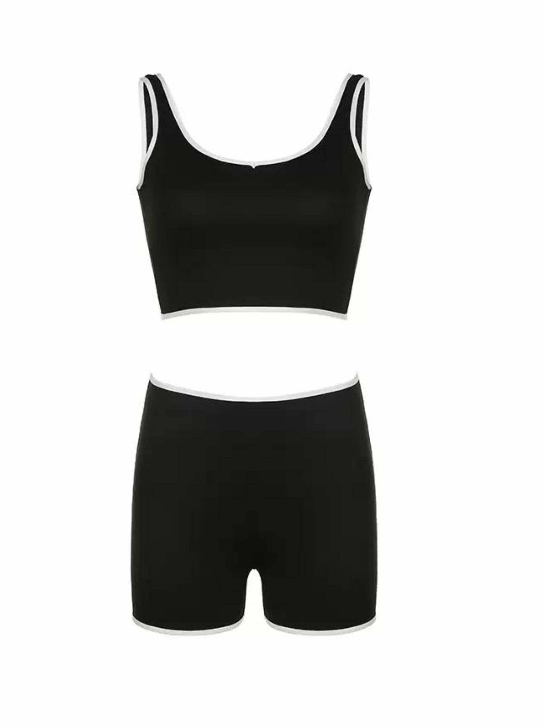 Sherry Two Piece Shorts Set - Y2K Summer Grunge Outfit, 90s Fashion, Retro Style
