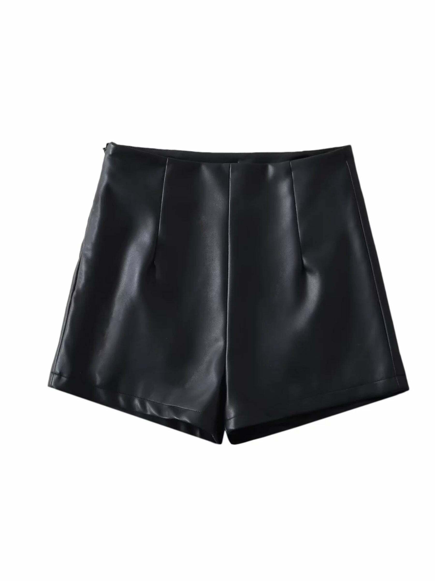 Siena Faux Leather Shorts - Y2K Summer, 90s Grunge, Retro Style, Y2K Party & Club Outfits