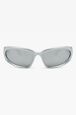 Silver Y2K Sunglasses - Retro 90s Grunge, Y2K Party, Club, and Summer Outfits Accessory