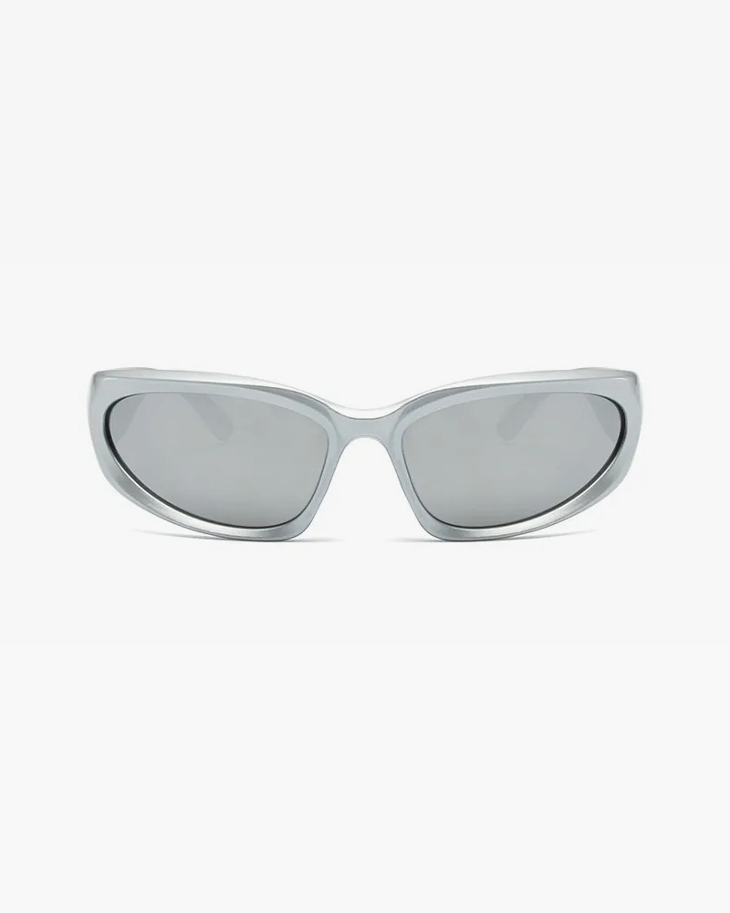 Silver Y2K Sunglasses - Retro 90s Grunge, Y2K Party, Club, and Summer Outfits Accessory