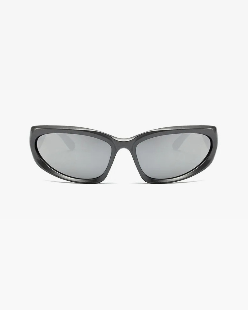 Silver Y2K Sunglasses - Retro 90s Grunge, Y2K Party, Club, and Summer Outfits Accessory