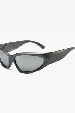 Silver Y2K Sunglasses - Retro 90s Grunge, Y2K Party, Club, and Summer Outfits Accessory