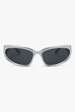 Silver Y2K Sunglasses - Retro 90s Grunge, Y2K Party, Club, and Summer Outfits Accessory