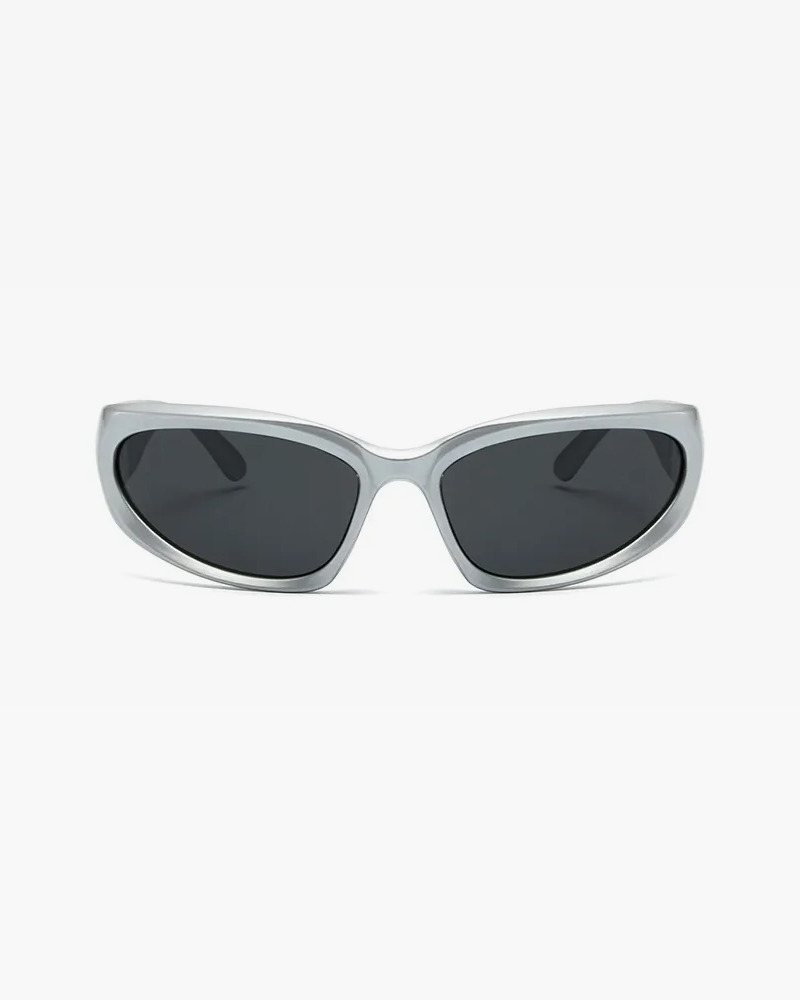 Silver Y2K Sunglasses - Retro 90s Grunge, Y2K Party, Club, and Summer Outfits Accessory