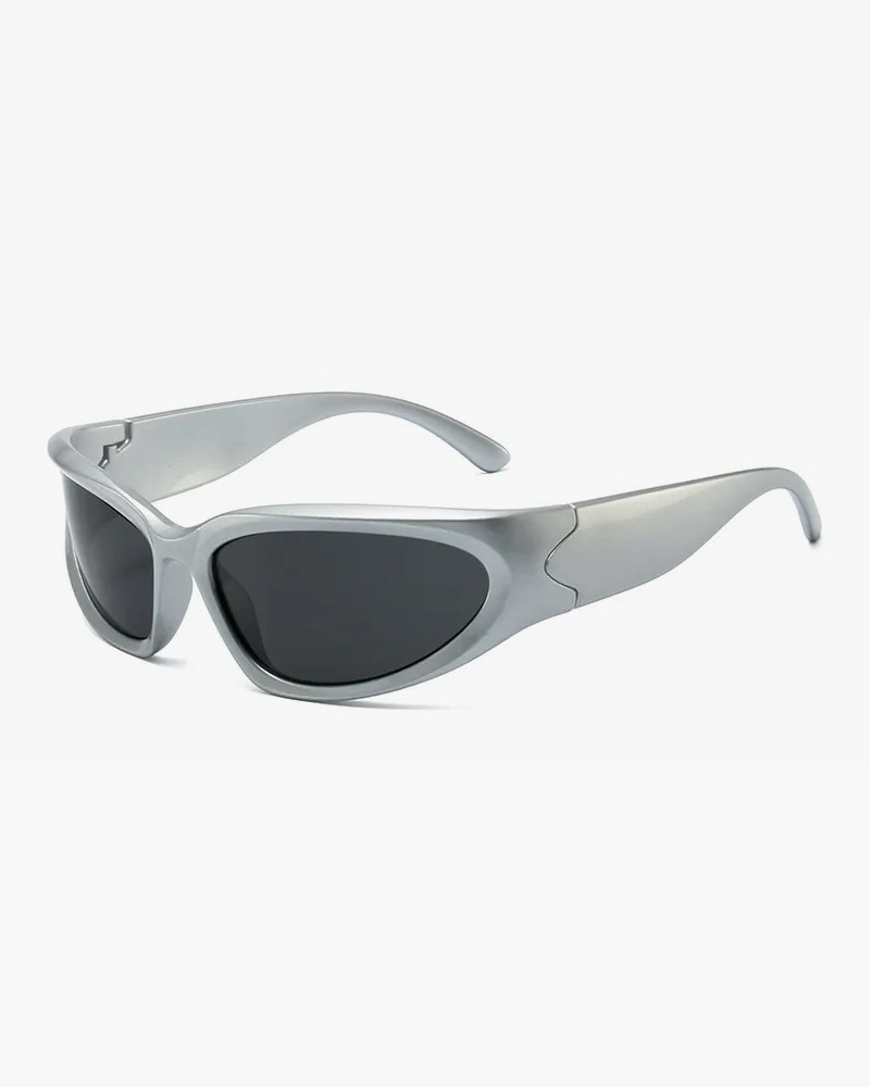 Silver Y2K Sunglasses - Retro 90s Grunge, Y2K Party, Club, and Summer Outfits Accessory