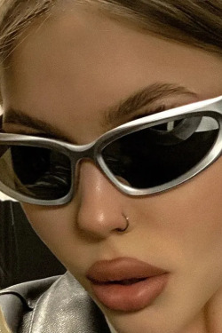 Silver Y2K Sunglasses - Retro 90s Grunge, Y2K Party, Club, and Summer Outfits Accessory