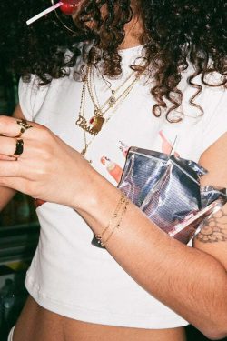 Sitara Hands Print T-Shirt - Y2K Summer Grunge, 90s Retro, Baby Tees, Y2K Club & Party Out