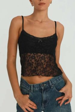 Skarlette Lace Top - Y2K Summer Grunge, 90s Retro, Pastel Goth, Y2K Party & Club Outfits