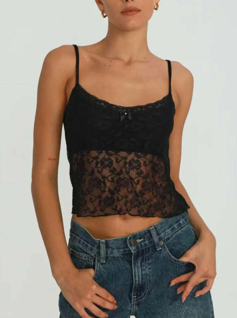 Skarlette Lace Top - Y2K Summer Grunge, 90s Retro, Pastel Goth, Y2K Party & Club Outfits