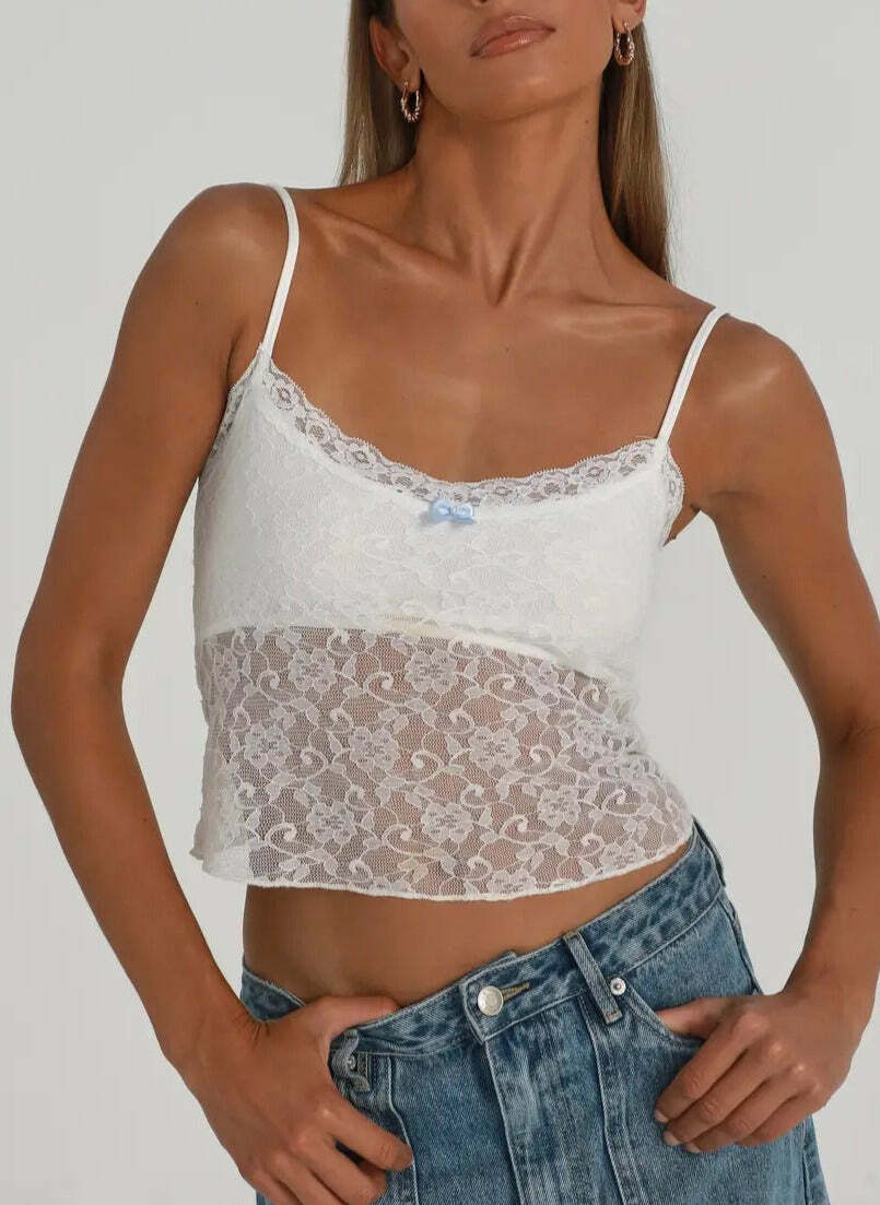 Skarlette Lace Top - Y2K Summer Grunge, 90s Retro, Pastel Goth, Y2K Party & Club Outfits